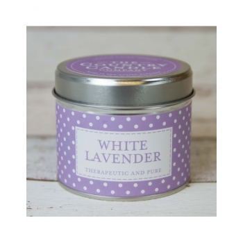 ŚWIECA THE COUNTRY CANDLE POLKADOT 160 G WHITE LAVENDER